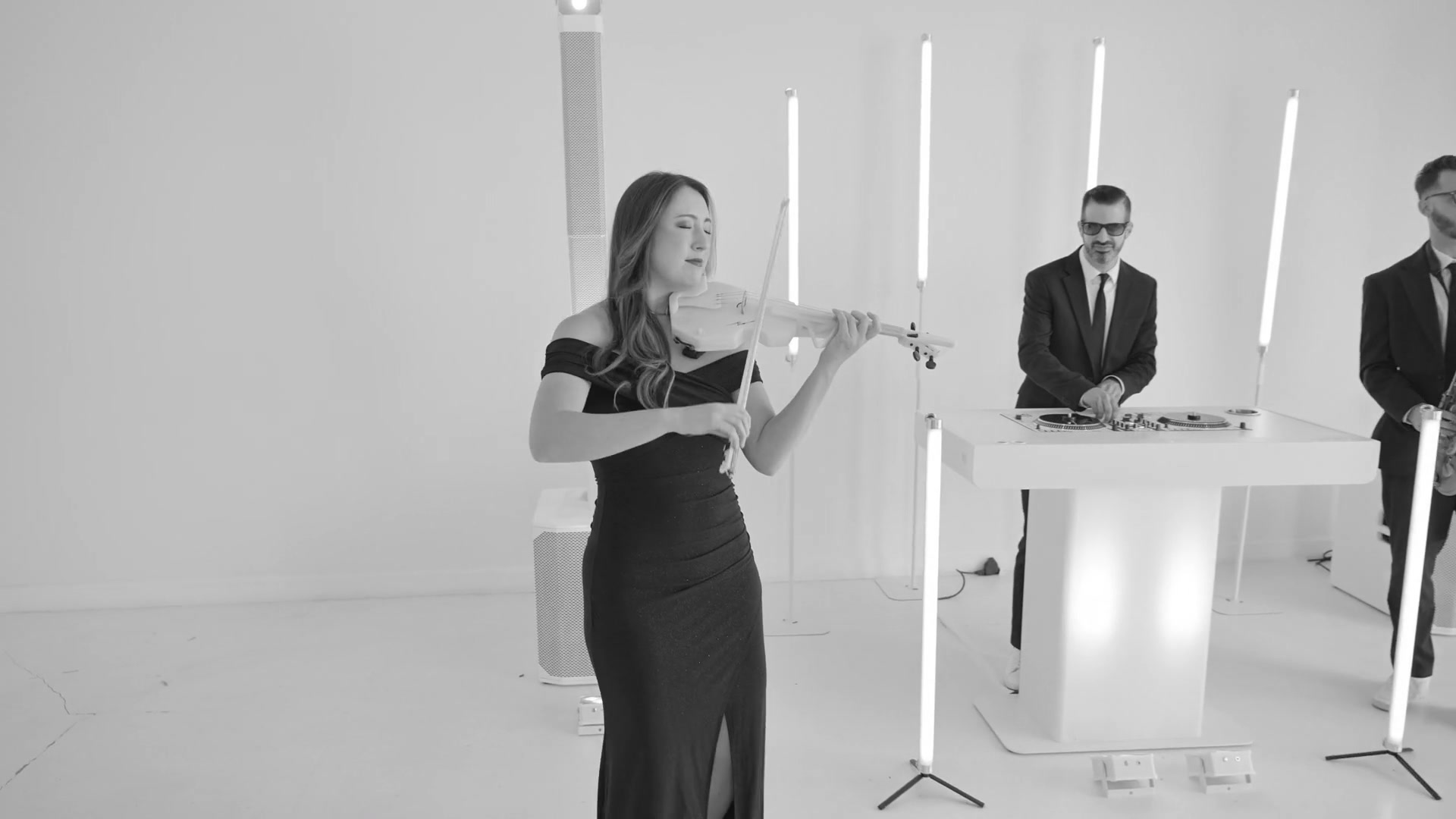Catherine performing live violin
